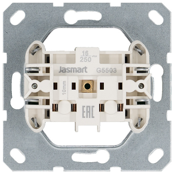 Розетка без заземления с защитными шторками 16A 250V~ 2P, цвет Алюминий, G5503S, Jasmart