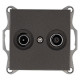 Розетка TV+FM Ф9.5mm оконечная с накладкой, цвет Мокко, G6204Z, JASMART