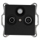 Розетка TV+FM+SAT Ф9.5mm оконечная с накладкой, цвет Антрацит, G6206B, JASMART