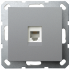 Интернет-розетка RJ45 с накладкой, цвет Алюминий, G6105S, JASMART