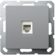 Интернет-розетка RJ45 с накладкой, цвет Алюминий, G6105S, JASMART