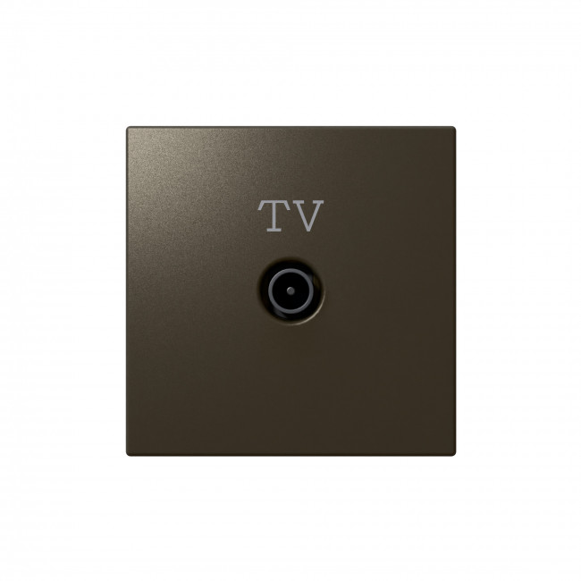 Розетка TV ?9.5mm оконечная с накладкой, цвет Бронза, FD6001BR, Jasmart