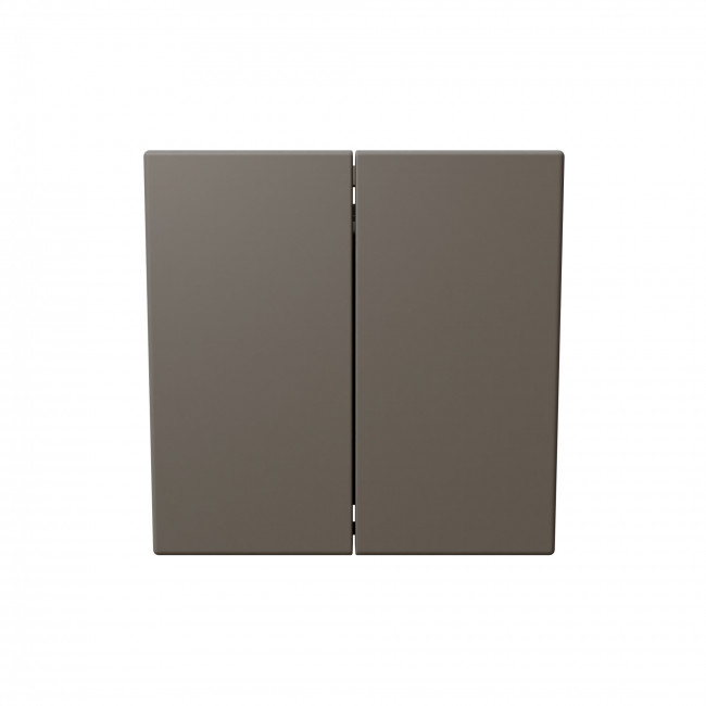 Выключатель двухклавишный 10A 250V~ с накладкой, цвет матовый Тауп (soft touch), FD3023PTM, Jasmart