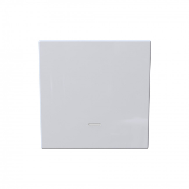 Выключатель одноклавишный проходной со светодиодом 10A 250V~ с накладкой, цвет белый глянцевый, FD3012NW, Jasmart