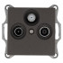 Розетка TV+FM+SAT Ф9.5mm оконечная с накладкой, цвет Мокко, G6206Z, JASMART