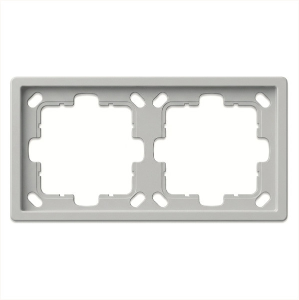 Рамка серия FD 2-постовая, цвет Алюминий, FD1002BR, Jasmart