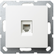 Интернет-розетка RJ45 с накладкой, цвет белый глянцевый, G6105W, JASMART