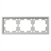 Рамка серия FD 3-постовая, цвет Алюминий, FD1003BR, Jasmart