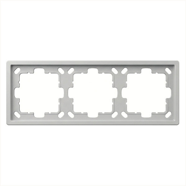Рамка серия FD 3-постовая, цвет Алюминий, FD1003BR, Jasmart