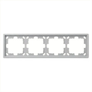 Рамка серия FD 4-постовая, цвет Алюминий, FD1004BR, Jasmart