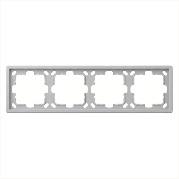 Рамка серия FD 4-постовая, цвет Алюминий, FD1004BR, Jasmart
