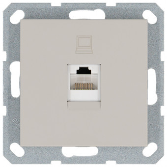 Интернет-розетка RJ45 с накладкой, цвет Тауп, G6105T, Jasmart