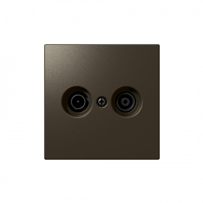 Розетка TV+FM ?9.5mm оконечная с накладкой, цвет Бронза, FD6204BR, Jasmart