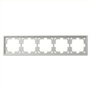 Рамка серия FD 5-постовая, цвет Алюминий, FD1005BR, Jasmart