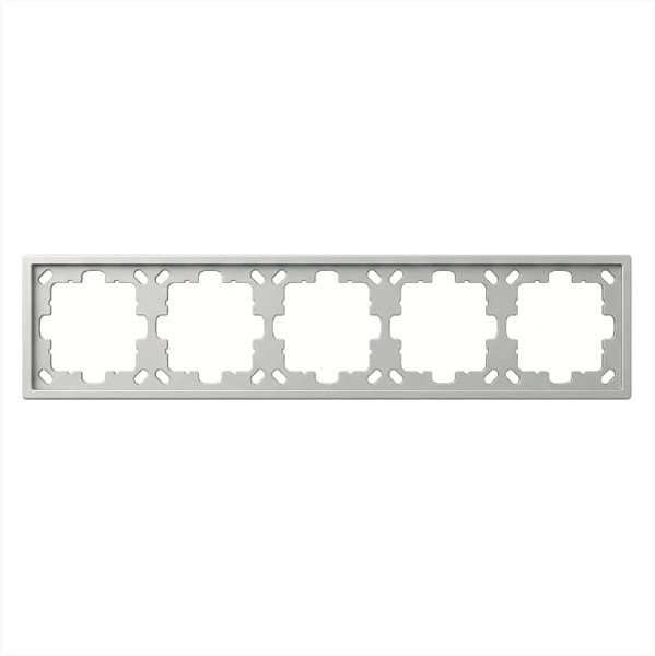 Рамка серия FD 5-постовая, цвет Алюминий, FD1005BR, Jasmart