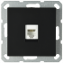 Интернет-розетка RJ45 с накладкой, цвет черный матовый (soft touch), G6105PB, JASMART