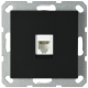 Интернет-розетка RJ45 с накладкой, цвет черный матовый (soft touch), G6105PB, JASMART