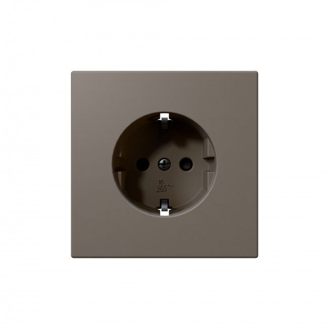 Розетка SCHUKO© с защитными шторками 16A 250V~ 2P+T, цвет матовый Тауп (soft touch), FD5501PTM, Jasmart
