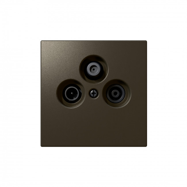 Розетка TV+FM+SAT ?9.5mm проходная с накладкой, цвет Бронза, FD6207BR, Jasmart