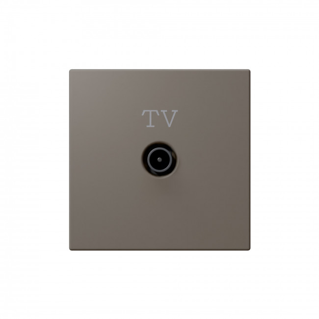 Розетка TV ?9.5mm оконечная с накладкой, цвет матовый Тауп (soft touch), FD6001PTM, Jasmart