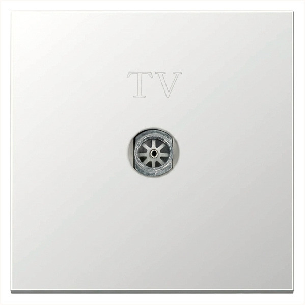 Розетка TV ?9.5mm оконечная с накладкой, цвет Алюминий, FD6001BR, Jasmart