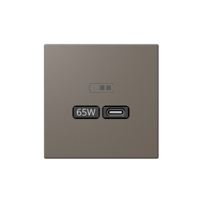 USB зарядка 65W тпп "С" и тип "А", 220-240В, 50-60Мгц, цвет  матовый Тауп (soft touch), FD6065PTM, Jasmart