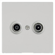 Розетка TV+FM ?9.5mm оконечная с накладкой, цвет Алюминий, FD6204BR, Jasmart