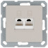 Интернет-розетка RJ45 двойная с накладкой, цвет Тауп, G6106T, JASMART