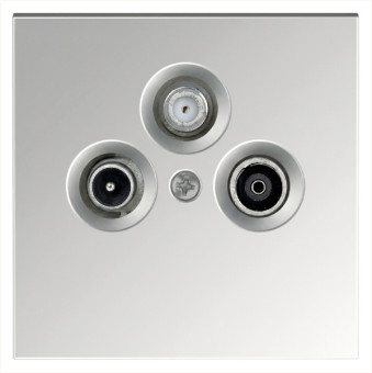 Розетка TV+FM+SAT ?9.5mm оконечная с накладкой, цвет Алюминий, FD6206BR, Jasmart