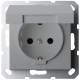 Розетка SHUKO© с крышкой и защитными шторками 16A 250V~ 2P+T, цвет Алюминий, G5505S, JASMART