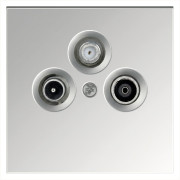 Розетка TV+FM+SAT ?9.5mm проходная с накладкой, цвет Алюминий, FD6207BR, Jasmart